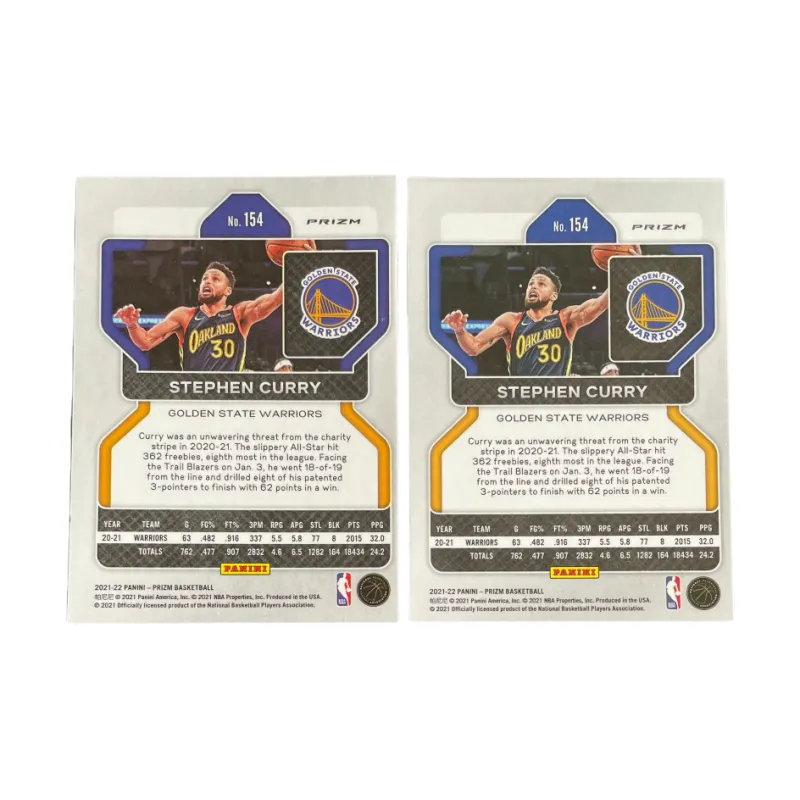 PANINI 2021 22 Panini Prizm Warriors, Stephen Curry, Silver Wave, Player Card, Card Product Access Sports Cards 2 Pcs-1