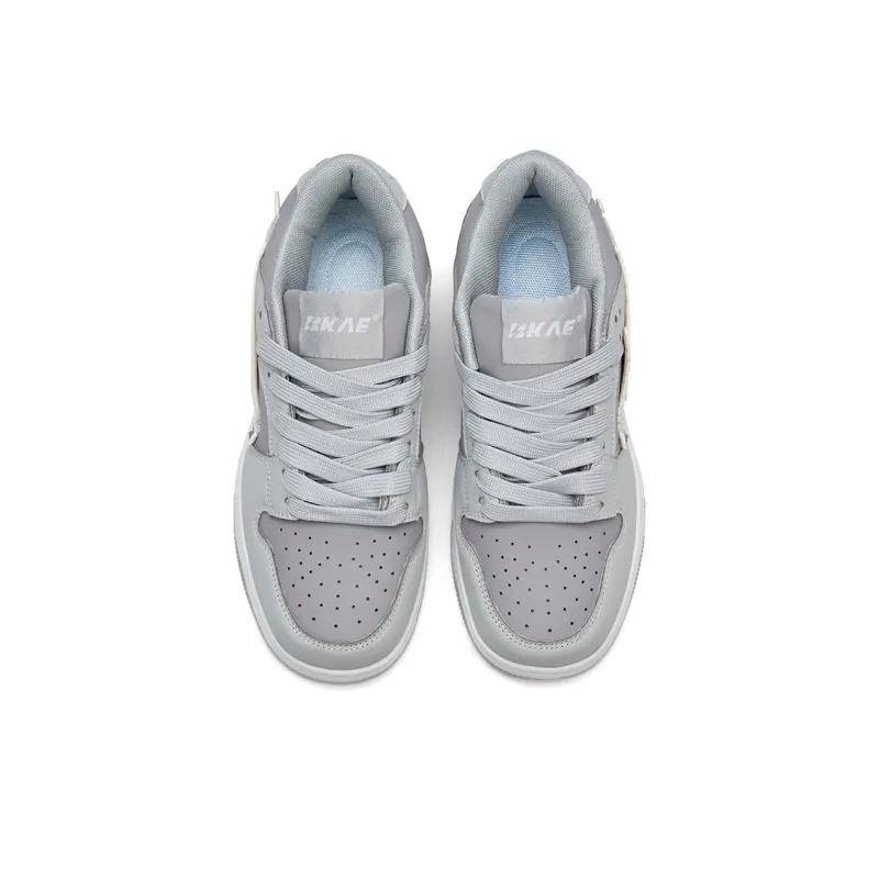 BKAE Slip Resistant Water Resistant Low Top Skateboard Shoes Unisex Gray-3
