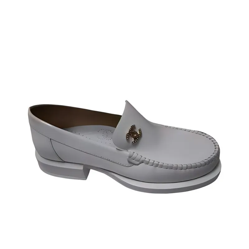 CHANEL Casual Single Shoes Women's Gray-1