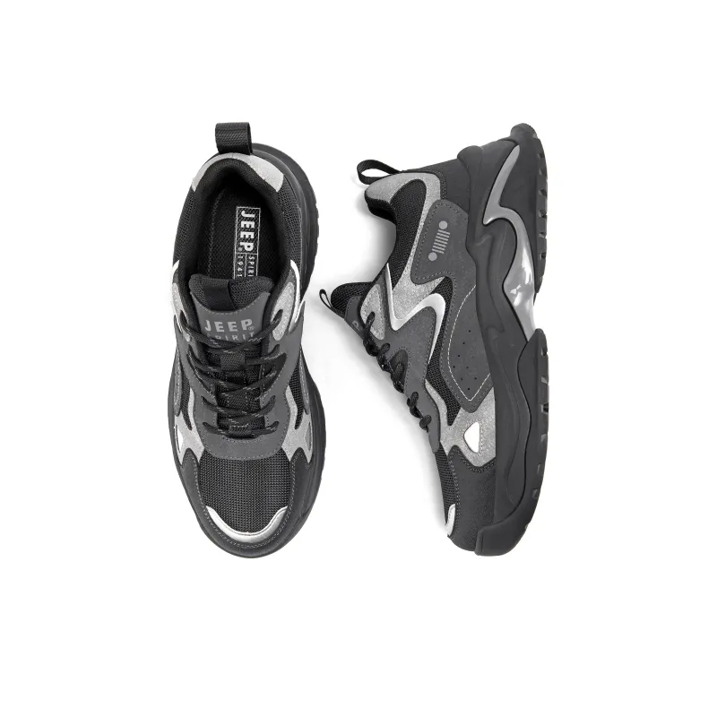 JEEP SPIRIT Wear Resistant Low Top Chunky Sneakers Men's Volcanic Gray-5