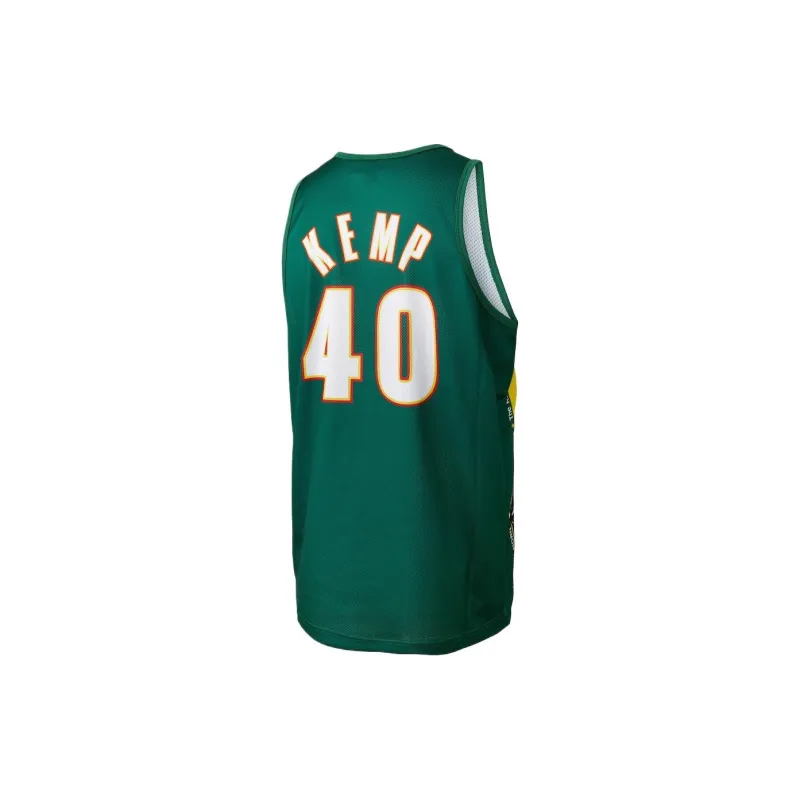 NBA Mitchell & Ness Shawn Kemp Green Basketball Jerseys Men's Green-1