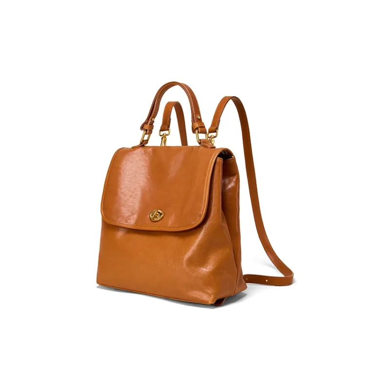 KAISER Crystal Vegetable Tanned Top Grain Cow Leather, Genuine Leather Backpack, Backpack Regular Women's Multicolor-9