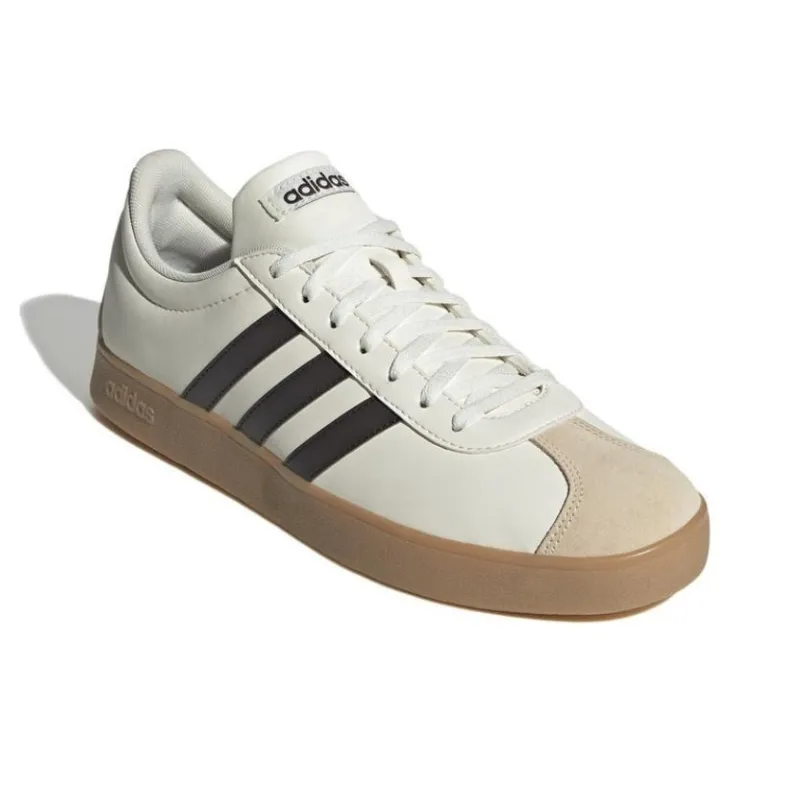 Adidas Court Anti Slip Wear Resistant Low Top Skateboard Shoes Unisex Gray White-3
