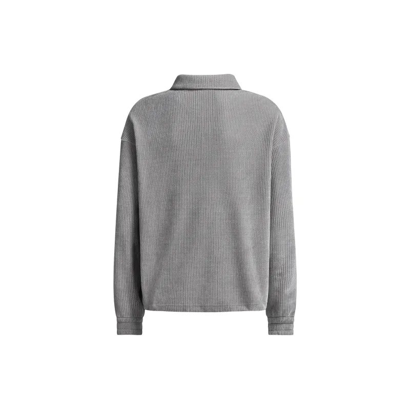 CHINISM Half Zip Sweatshirt Unisex Gray-1