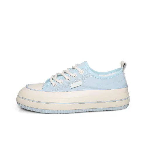 B10CROWN Anti Slip Wear Resistant Low Top Canvas Shoes Women's Blue