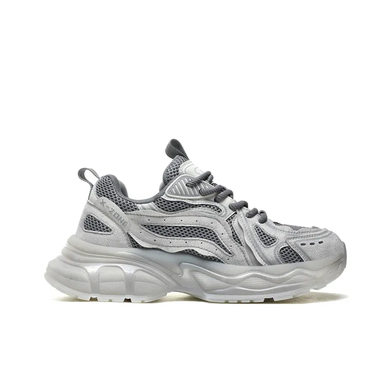 X ZONE Anti Slip And Wear Resistant Height Increasing Coverage Low Top Vintage Chunky Sneakers Men's-7