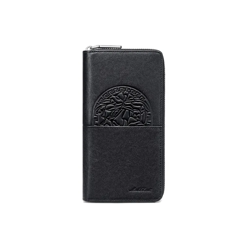 MashaLanti Top Grain Cow Leather Synthetic Leather Multiple Card Slots Card Holder Wallet Regular Men's Black-1
