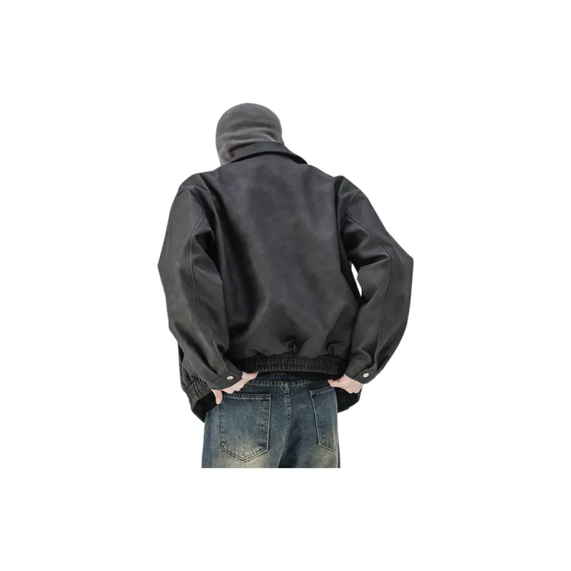 EYEUNDERSTAND Leather Jacket Unisex-2