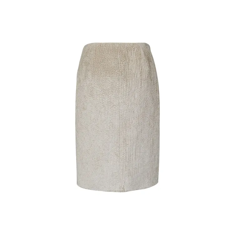 SIQIZ Casual Long Skirts Women's Ecru-1