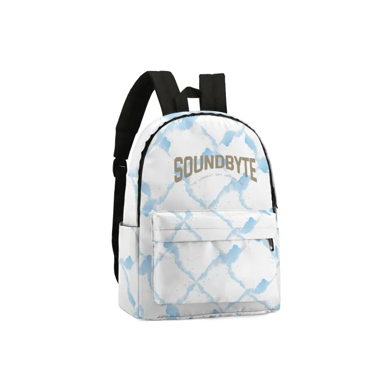 Soundbyte × ONRF Collaboration Polyester Students Backpack Laptop Bag Regular Unisex White-38