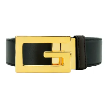 GUCCI Square G Gold Buckle Double Sided Leather Belts Unisex