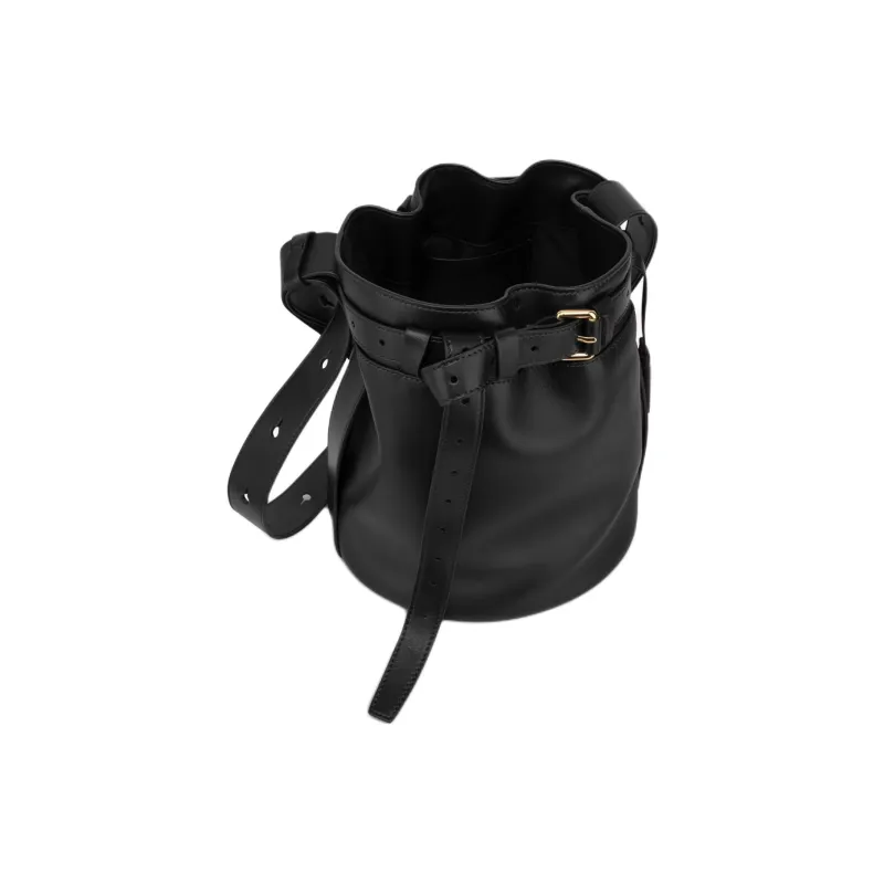 MOSCHINO Sheepskin Bucket Bags Shoulder Bags Women's Black-2