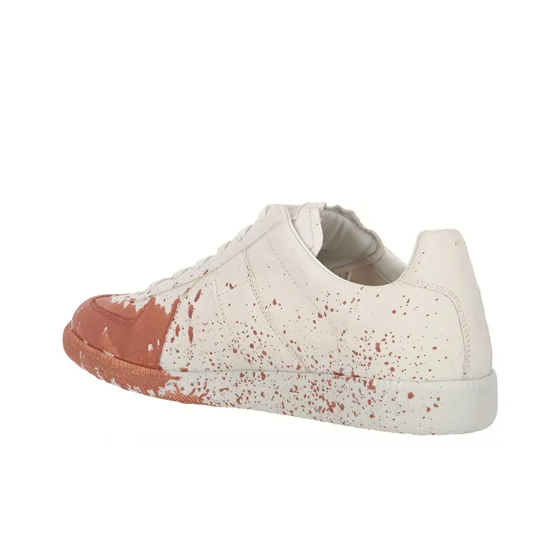 Maison Margiela Replica Low Top Stylish Skateboarding Shoes Men's White Orange-3