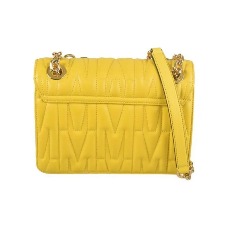 MOSCHINO Goatskin Shoulder Bag Crossbody Bag Women's Yellow-2