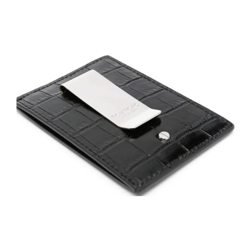 TOM FORD Printed Croc Card Holder-2