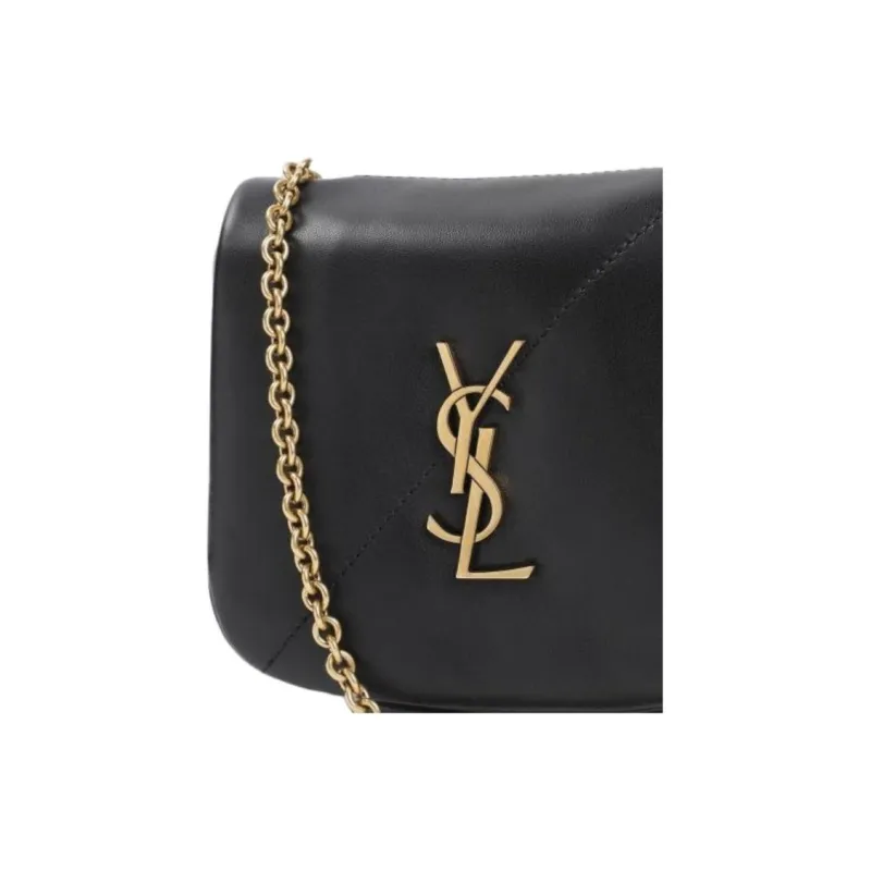 SAINT LAURENT Lambskin Crossbody Bag, Shoulder Bag Women's Black-5