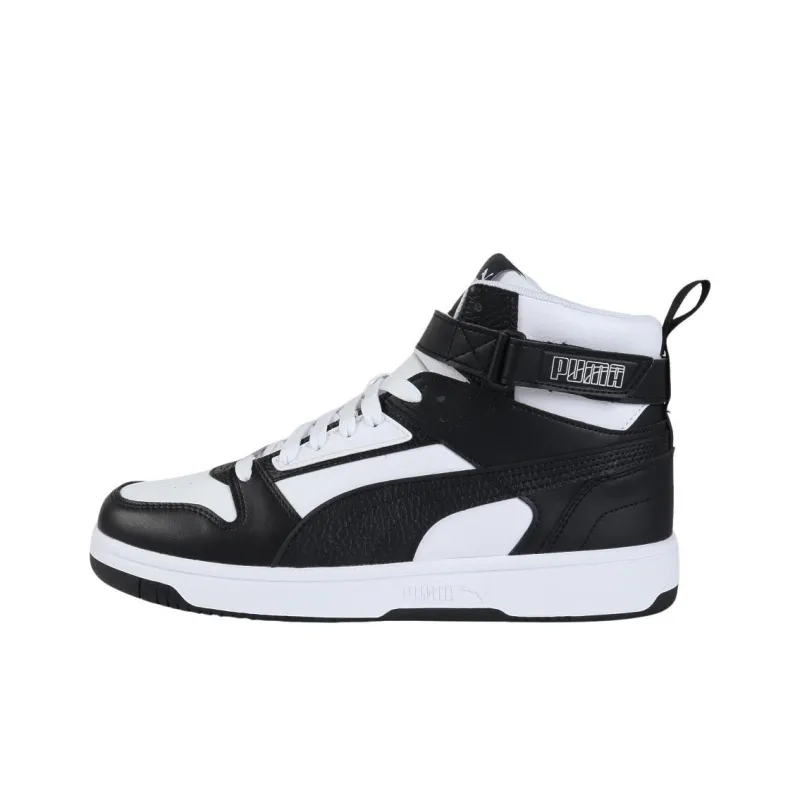 PUMA Rebound Joy Anti Slip Wear Resistant High Top Skateboard Shoes Unisex Black White-0