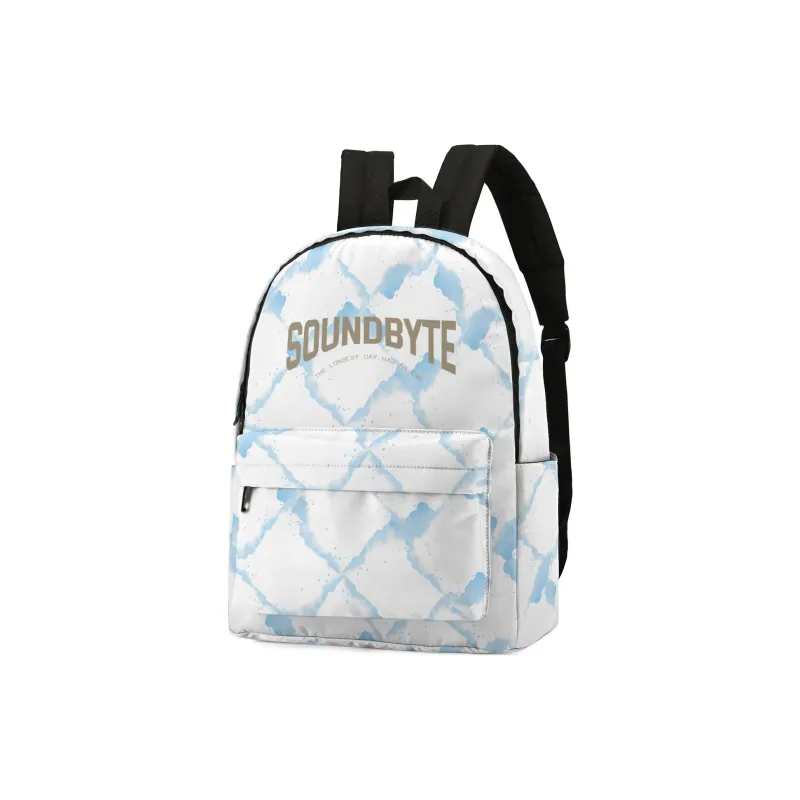 Soundbyte × ONRF Collaboration Polyester Students Backpack Laptop Bag Regular Unisex White-37