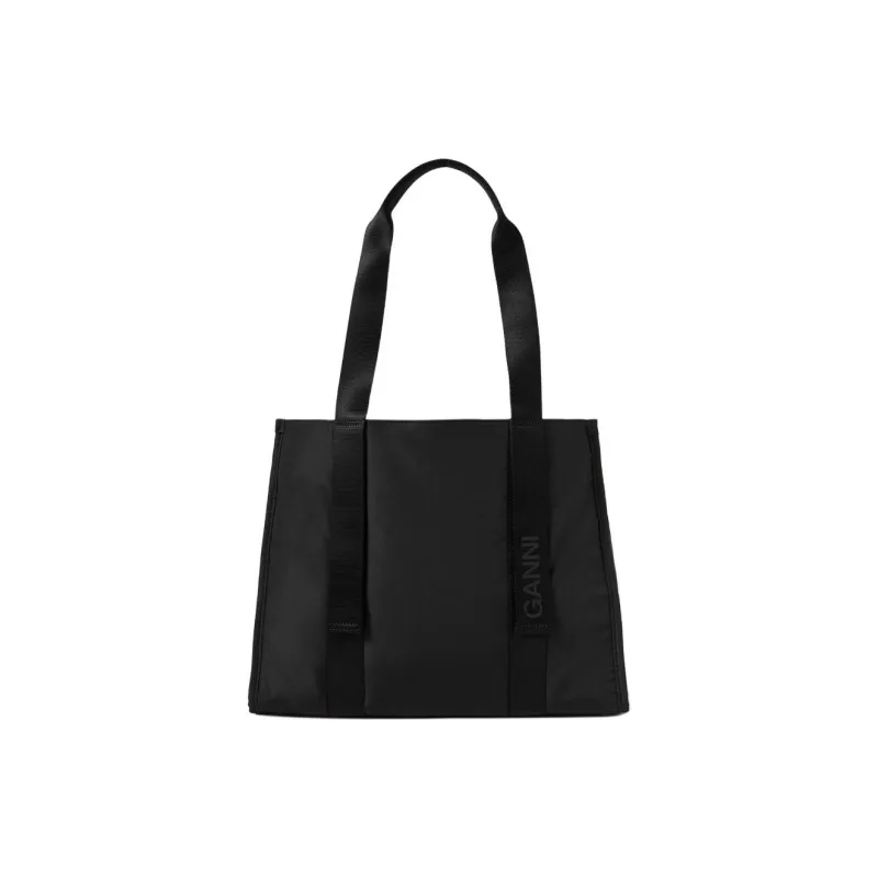 GANNI Polyester Tote Bag Shopping Bag Handbag Shoulder Bag Women's Black-0