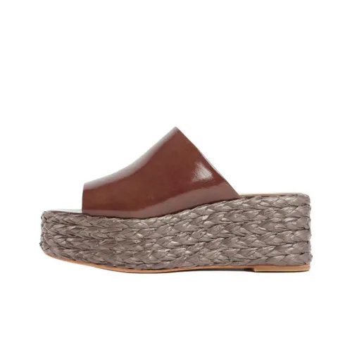 Paloma Barceló Slide Slippers 5.5cm Women's Brown