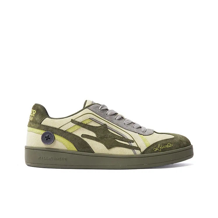 KILLWINNER Anti Slip Wear Resistant Low Top Skateboard Shoes Unisex Green-1
