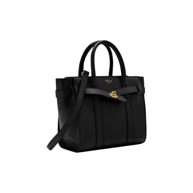 Mulberry Grain Leather Crossbody Handbag Women's Black-1