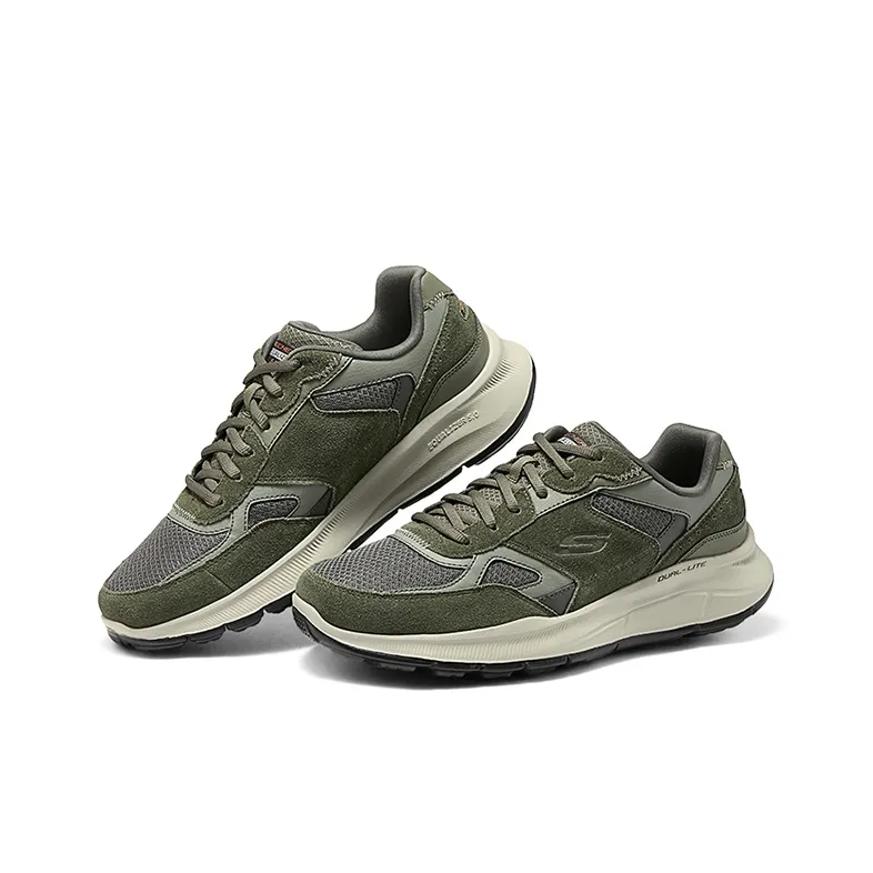 Skechers Wear Resistant Low Top Running Shoes Men's Olive Green-2