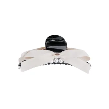BABYBEI Hair Clip-Gentle Elegant Advanced Black Beige Bowknot Hair Accessories Women's