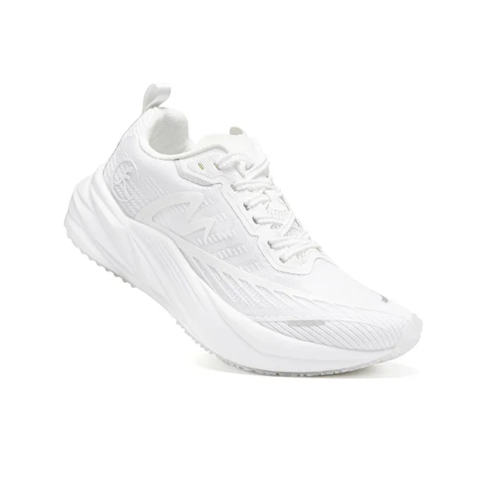 Sonic Cat Cushioning Abrasion Resistant Breathable Slip Resistant Low Top Carbon Plate Running Shoes Unisex White-2