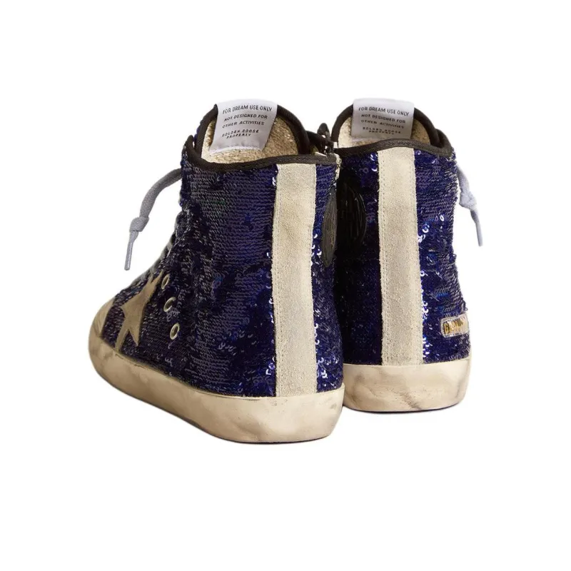 Golden Goose Francy High-Top Skateboard Shoes Men's Blue-3