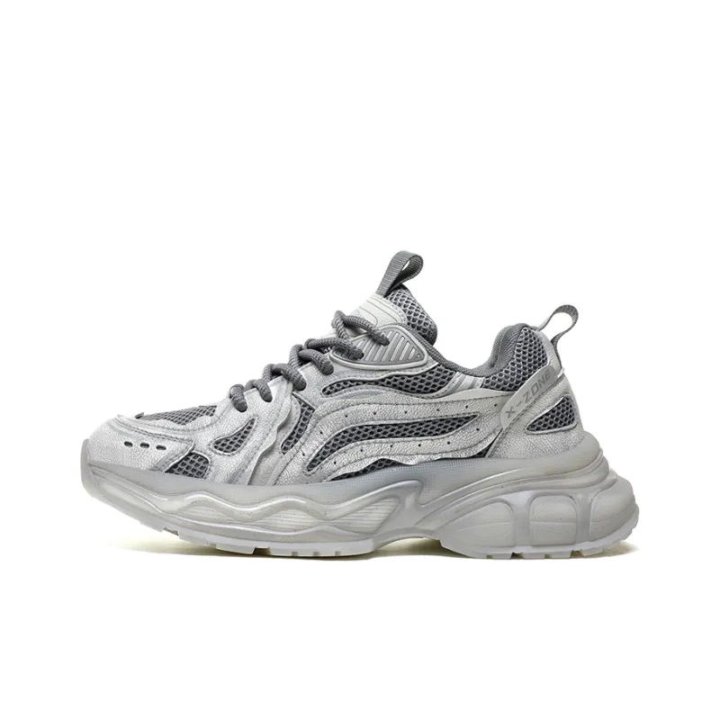 X ZONE Anti Slip And Wear Resistant Height Increasing Coverage Low Top Vintage Chunky Sneakers Men's-5