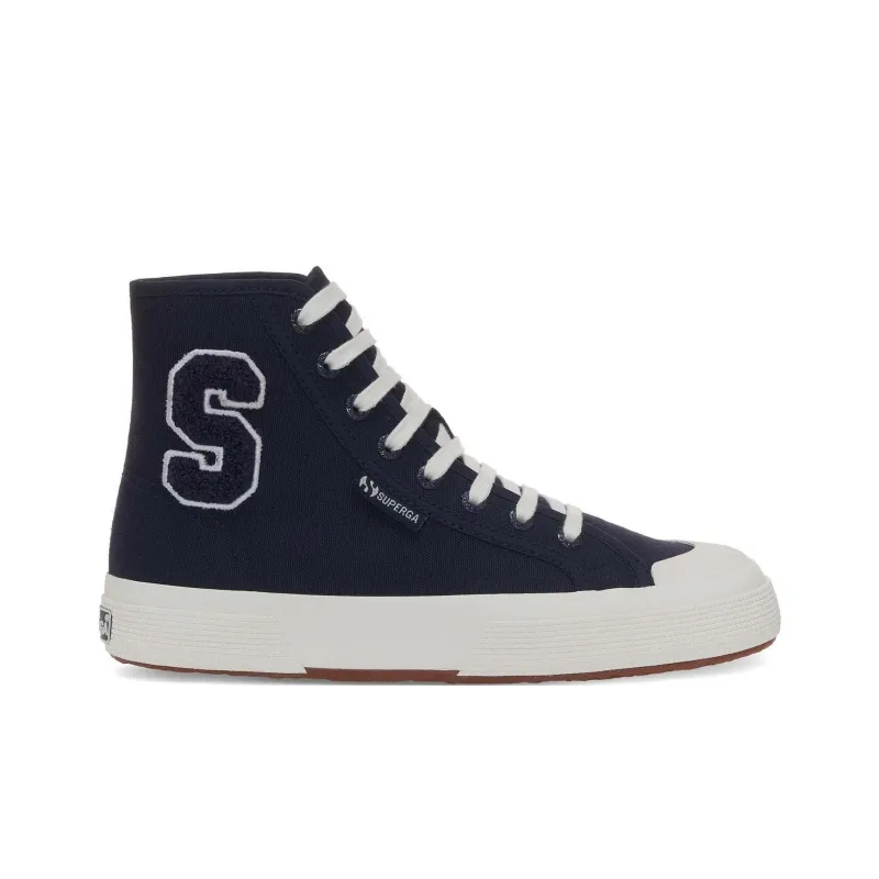 SUPERGA Slip-Resistant High-Top Skateboard Shoes Unisex Blue-1