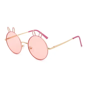 Pair Ponyo Metal Round Sunglasses Kids' Pink