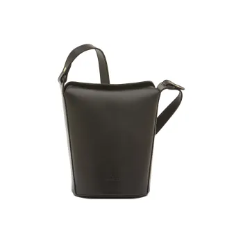 Il Bisonte Tanned Cow Leather Bucket Bags Shoulder Bag Crossbody Bag Women's Black