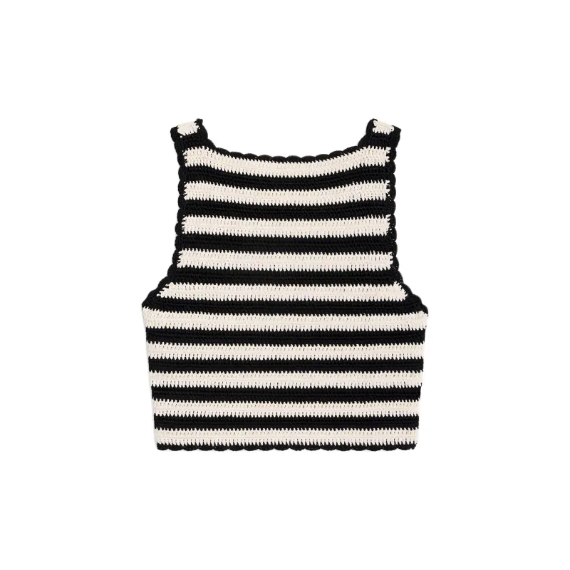CELINE Triomphe Striped Cropped Top-1