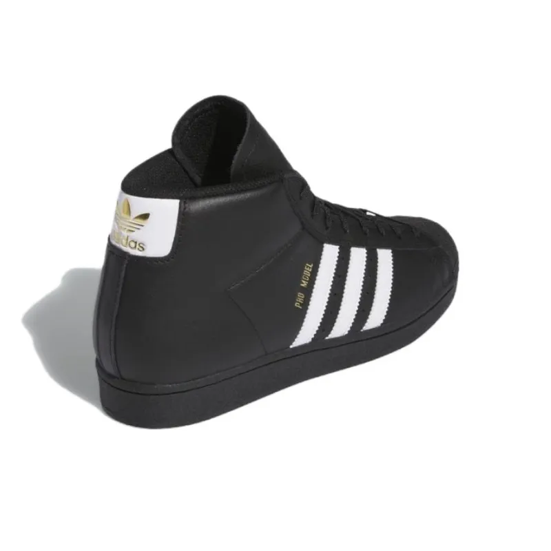 Adidas Originals Pro Model Anti Slip Wear Resistant Mid Top Skateboard Shoes Unisex Black-3
