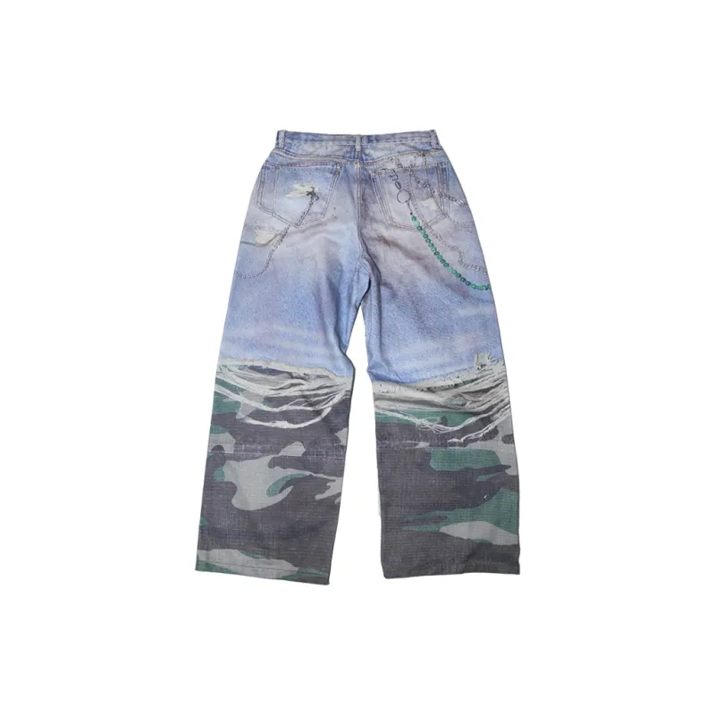 Tre Club Jeans Unisex Camouflage Blue-1