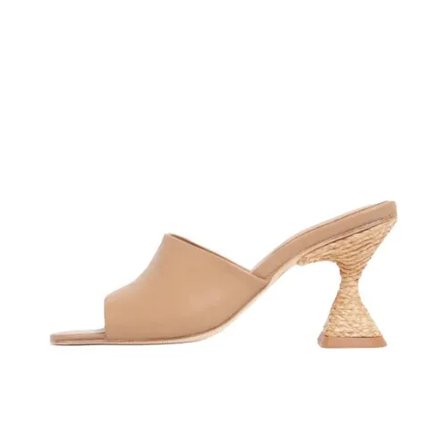 Paloma Barceló Slide Slippers 7cm Women's Light Brown