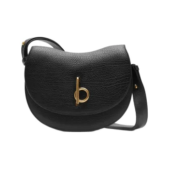 Burberry Rocking Horse Textured Calfskin Shoulder Bag Crossbody Bag Small Size Women's Black