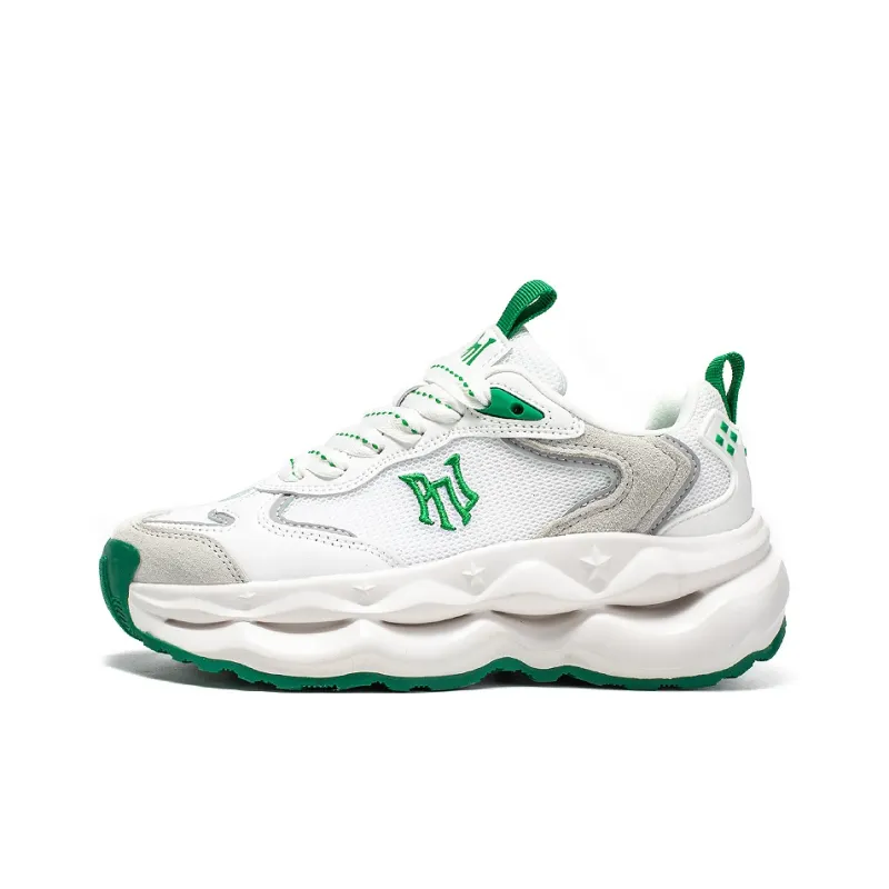 Pnj Anti Slip Wear Resistant Breathable Lightweight Height Increasing Low Top Chunky Sneakers Unisex Apple Green-0