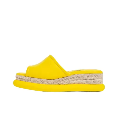 Paloma Barceló Slide Slippers 6.5cm Women's Yellow