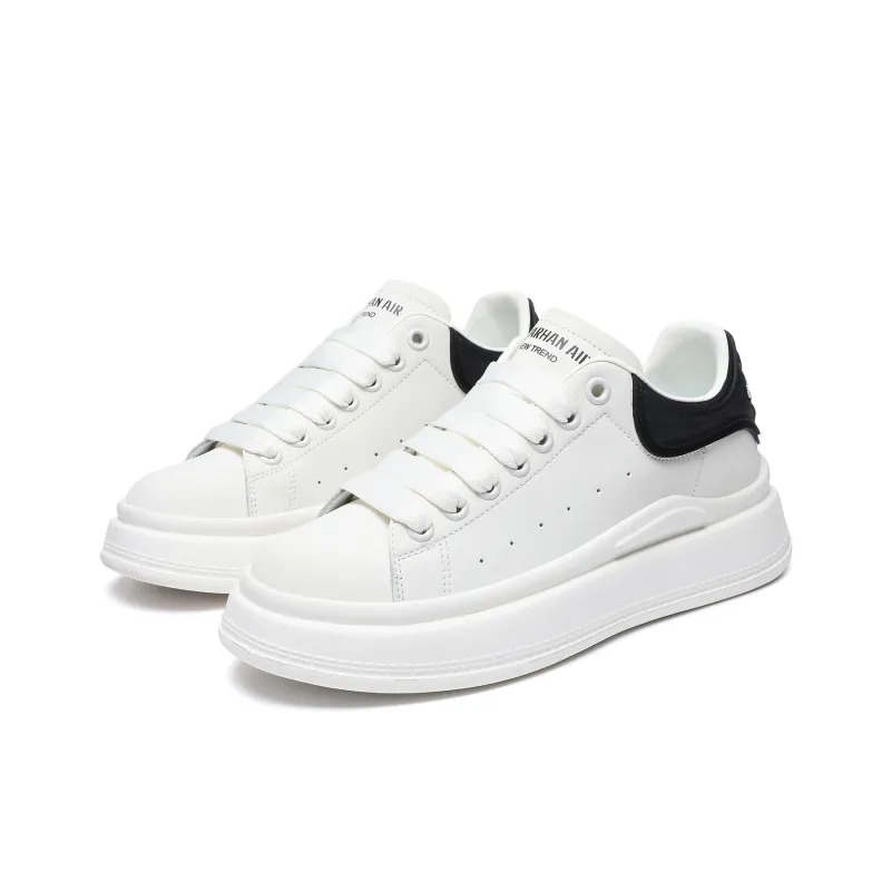 CEDAR HAN Small White Shoes Cushioning Wear Resistant Low Top Skateboard Shoes Unisex-2