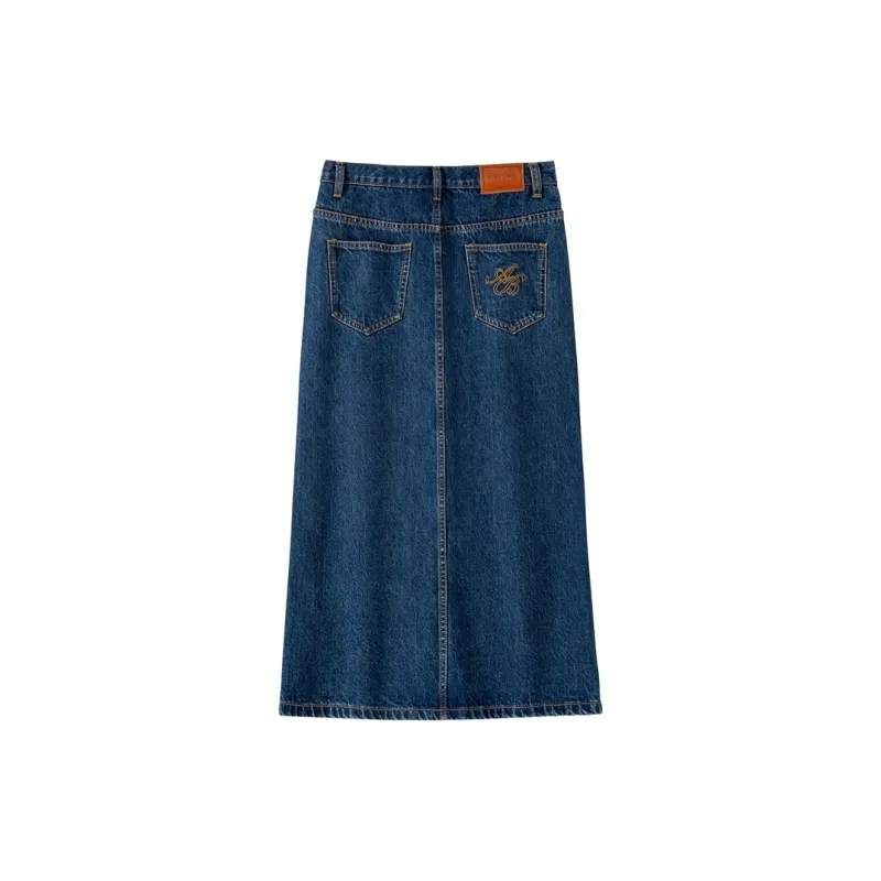 BANANA BABY Denim Long Skirts Women's Blue-1