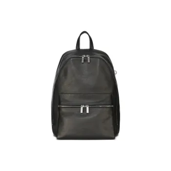 RICK OWENS/RO Grain Cow Leather Backpack Unisex Black