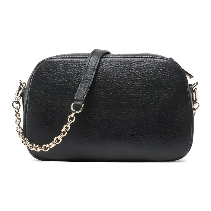 Furla Favola Leather Camera Bag Handbag Shoulder Bag Crossbody Bag Medium Size Women's Black-3