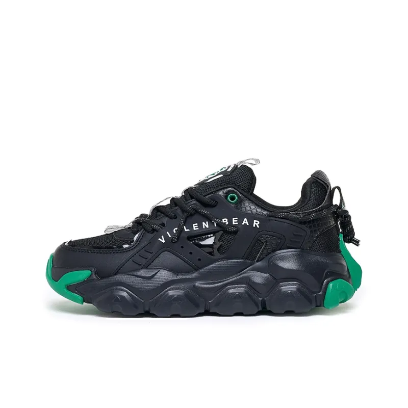 Violentbear Cushioning, Slip Resistant, And Abrasion Resistant Low Top Chunky Sneakers Unisex White Green-9