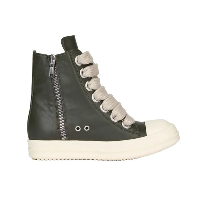 RICK OWENS/RO Jumbo High-Top Skateboard Shoes Women's Forest Color-1