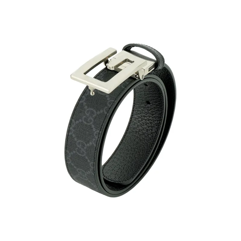 GUCCI Reversible Belt With Square G Buckle Gg Supreme-1