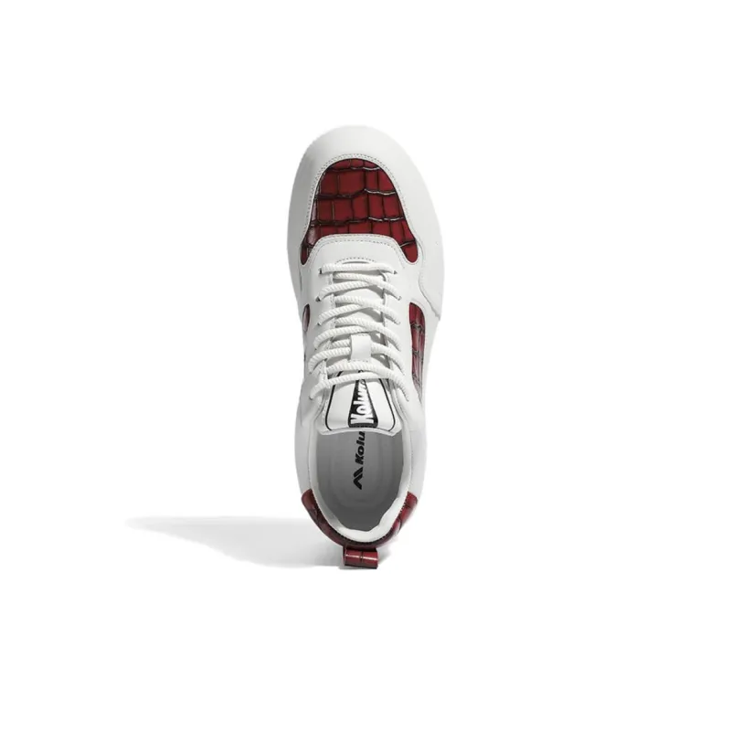 KOLUMB Cushioned Slip Resistant Water Resistant Low Top Casual Shoes Men's White Red-2