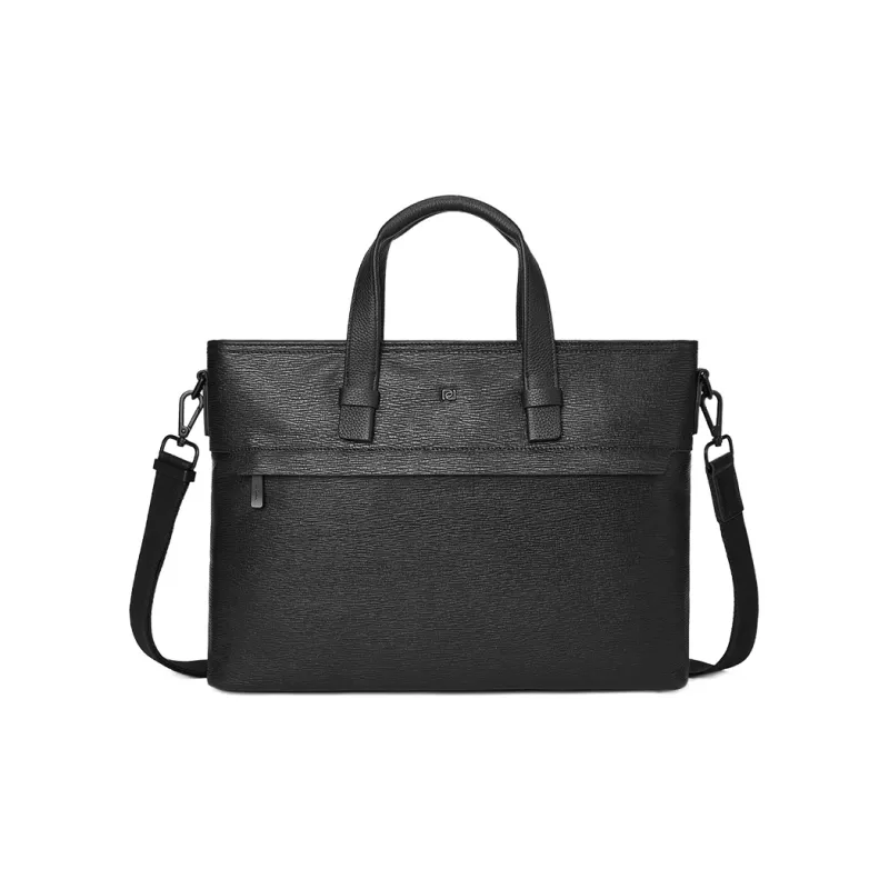 PIERRE CARDIN Top Grain Cow Leather Briefcase Regular Men's Black-1